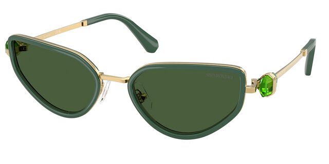Swarovski SK7027 403371 Cat Eye Gold/Green Sunglasses  display picture 2