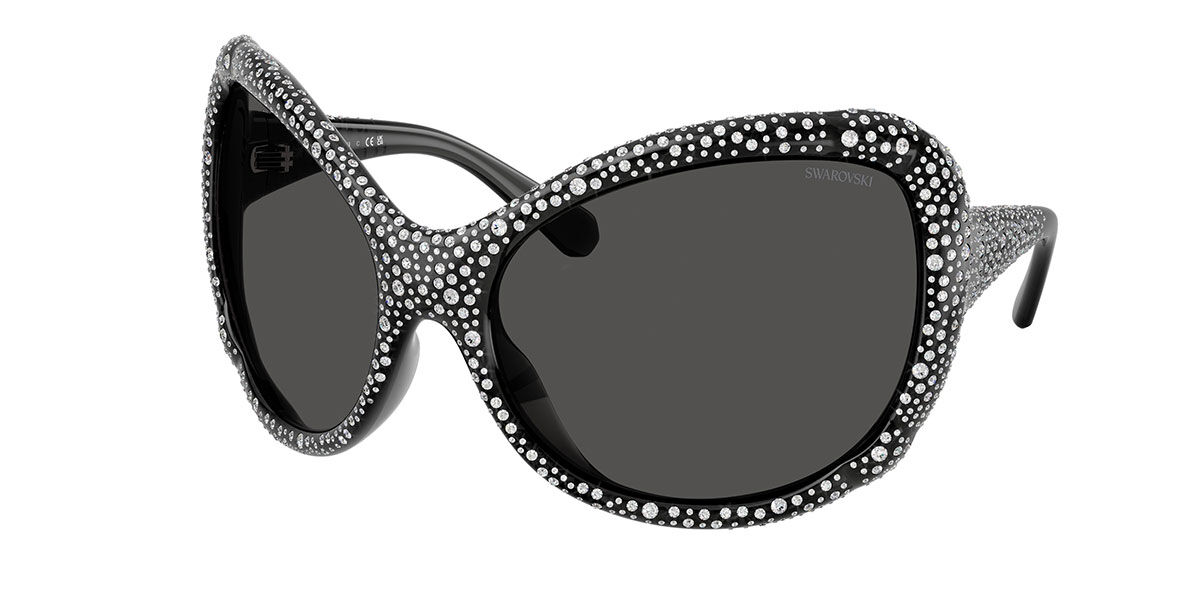 Swarovski Damen Grau Sk6052 108787 Sonnenbrillen Injiziert Schmetterling Normal - Bild 4