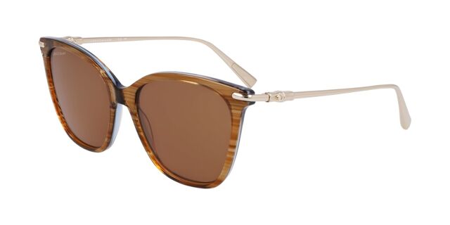 Longchamp LO757S 211 Cat Eye Shiny Striped Brown Sunglasses  display picture 1