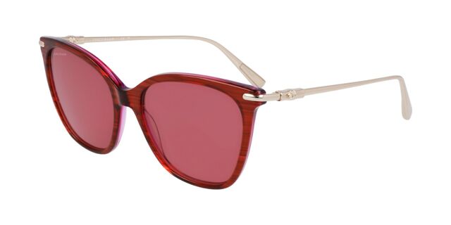 Longchamp LO757S 607 Cat Eye Shiny Striped Red Sunglasses  display picture 2