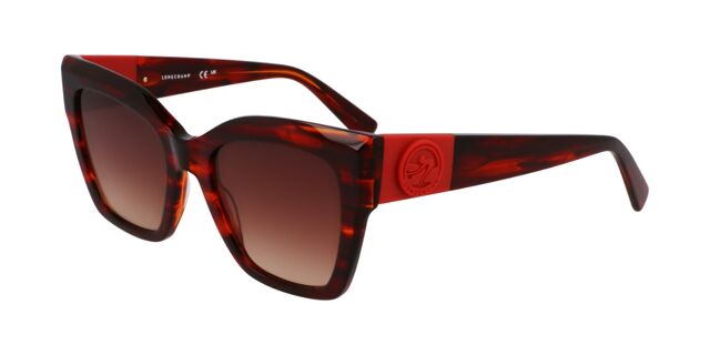 Longchamp LO762S 607 Square Striped Red Sunglasses  display picture 2