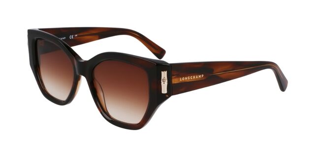 Longchamp LO764S N 211 Cat Eye Striped Dark Brown Sunglasses  display picture 3