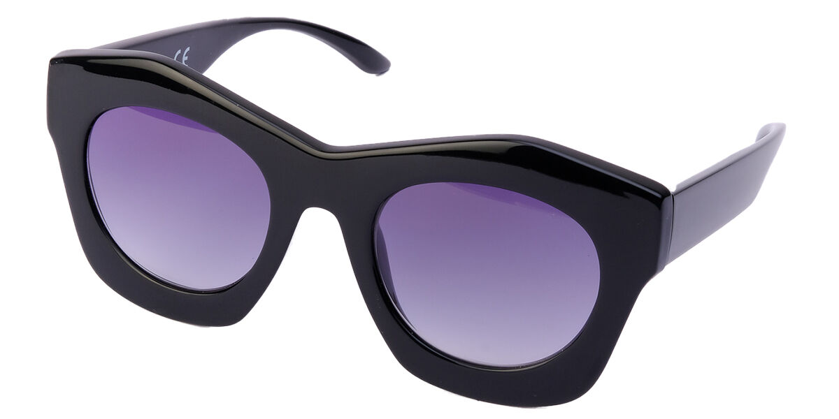 Saraghina Damian Unisex Sunglasses, Black Satin Acetate Frame With Smoked Grey Lenses