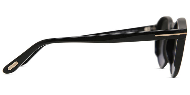 Lunettes De Soleil Tom Ford FT591 – Monture Et Verres Noirs, Ronds – Neuf Avec étiquettes