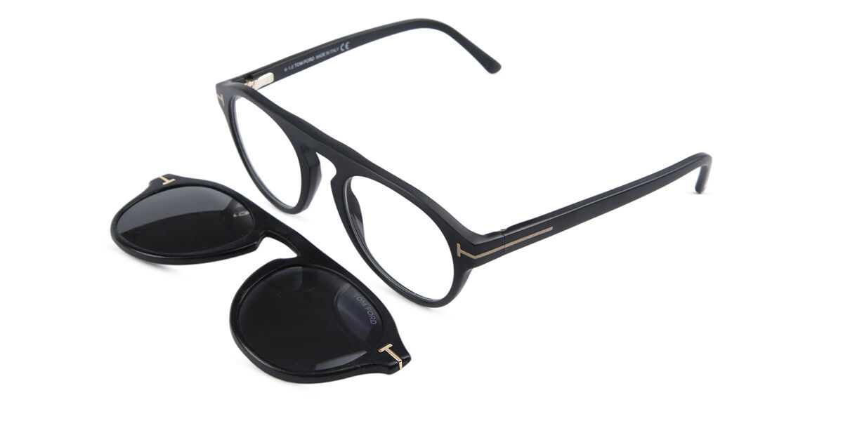 Tom Ford FT5533-B Blue-Light Block with Clip-On 02A Sunglasses Matte Black  | VisionDirect Australia