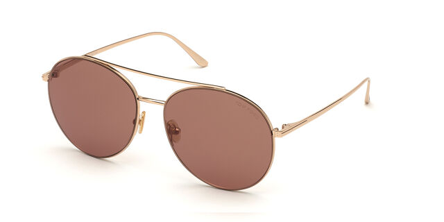 Tom Ford FT0757 CLEO 28Y Pilot Shiny Rose Gold Sunglasses  display picture 2