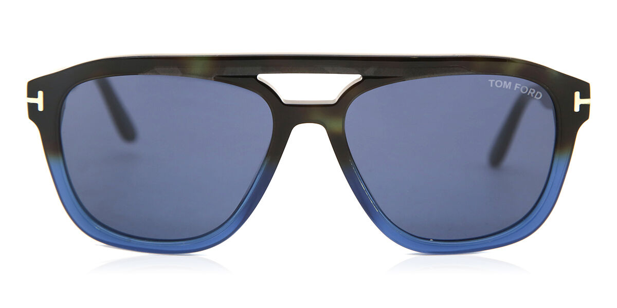 Tom Ford FT0776 GERRARD 55V Sunglasses Havana/Blue | VisionDirect Australia