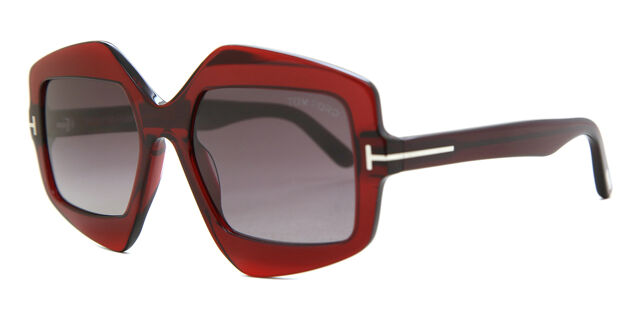 NEW Tom Ford Brown Sunglasses FT0789 Tom Ford FT0789 TATE-02 69T Geometric Shiny Burgundy  main image 2