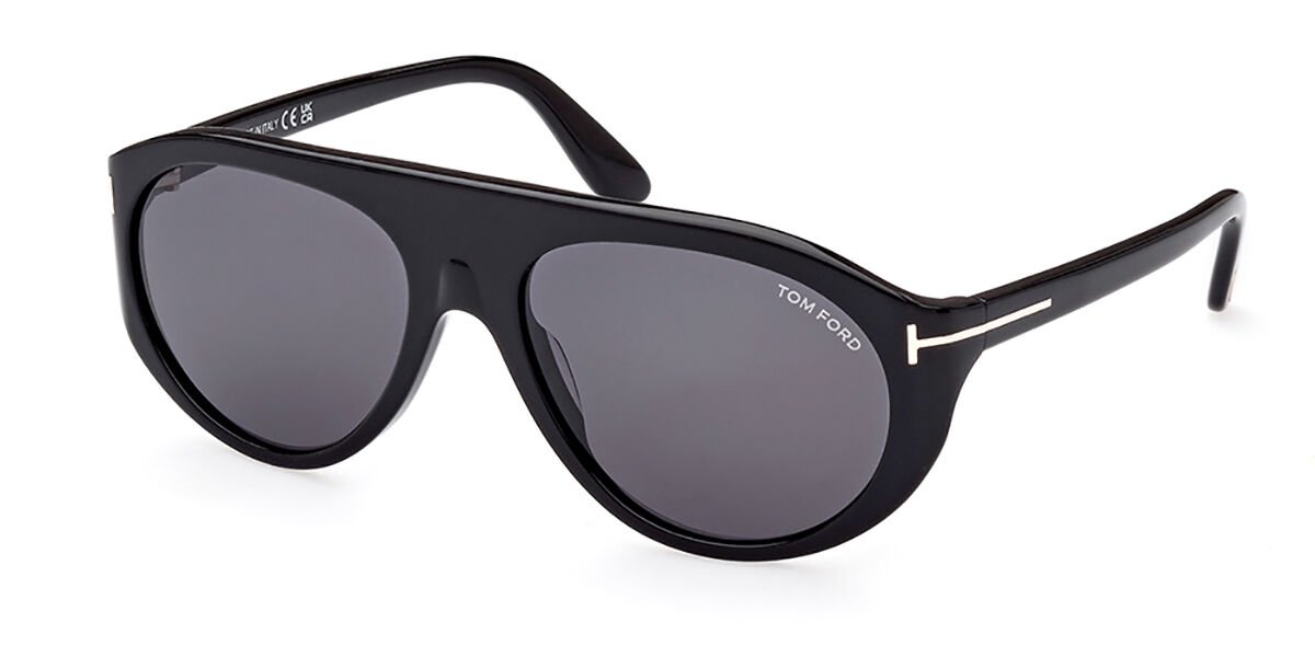 Tom Ford FT1001 REX-02 01A Sunglasses in Shiny Black | SmartBuyGlasses USA