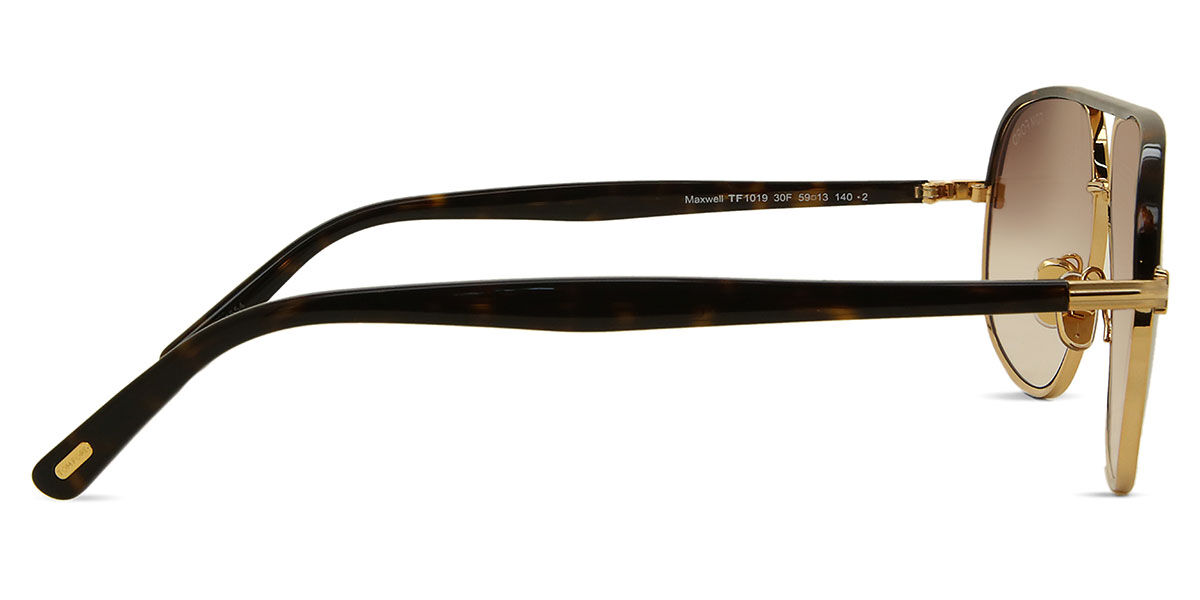 Tom Ford FT1019 MAXWELL 30F Pilot Glossy Gold Sunglasses