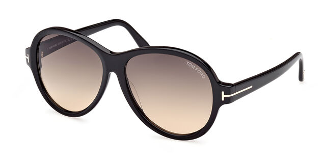 Tom Ford FT1033 CAMRYN 01B Oval Shiny Black Sunglasses  display picture 3