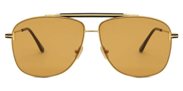 Tom Ford FT1017 JADEN 30E Pilot Glossy Gold Sunglasses  display picture 3