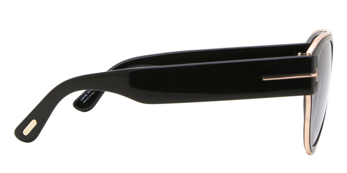 Tom Ford FT1074 LYLE-02 01C Sunglasses Shiny Black On Gold Tom Ford FT1074 LYLE-02 01C Sunglasses Shiny Black On Gold