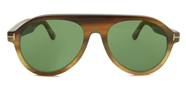 Tom Ford FT1047-P 62N Pilot Striped Brown Horn Sunglasses  display picture 1