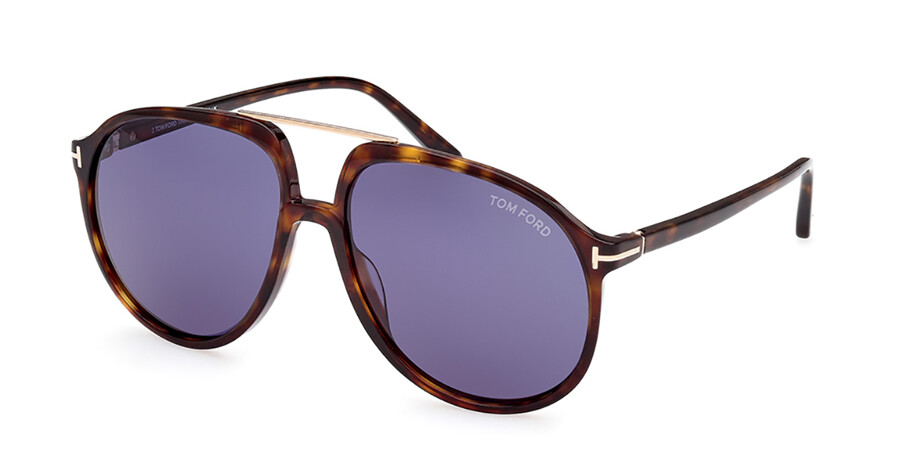 Lentes de sol Tom Ford FT1079 ARCHIE 52V Piloto Carey oscuro ...