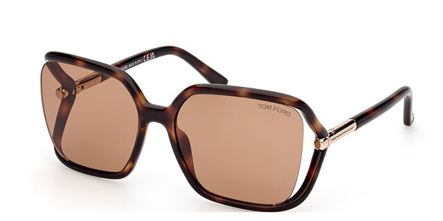 Tom Ford FT1089 SOLANGE-02 52E Square Dark Tortoise  display picture 2