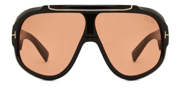 Tom Ford FT1093 RELLEN 01E Oversized Shiny Black Sunglasses  display picture 1