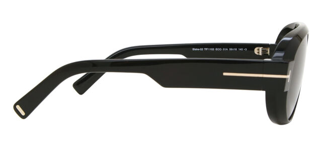 Tom Ford FT1102 BLAKE-02 01A Pilot Shiny Black Sunglasses  display picture 2