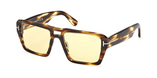 Tom Ford FT1153 REDFORD 52E Pilot Striped Dark Brown  display picture 1