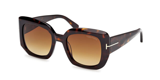 Tom Ford FT1220 CARLA-02 52F Square Dark Tortoise Sunglasses  display picture 1