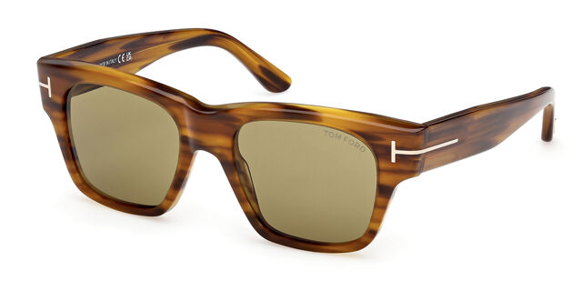 Tom Ford FT1280 55N Square Striped Brown Tortoise Sunglasses  display picture 2