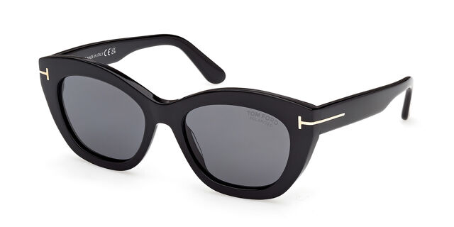 Tom Ford FT1285 LINDA-02 Polarized 01D Cat Eye Shiny Black  display picture 1
