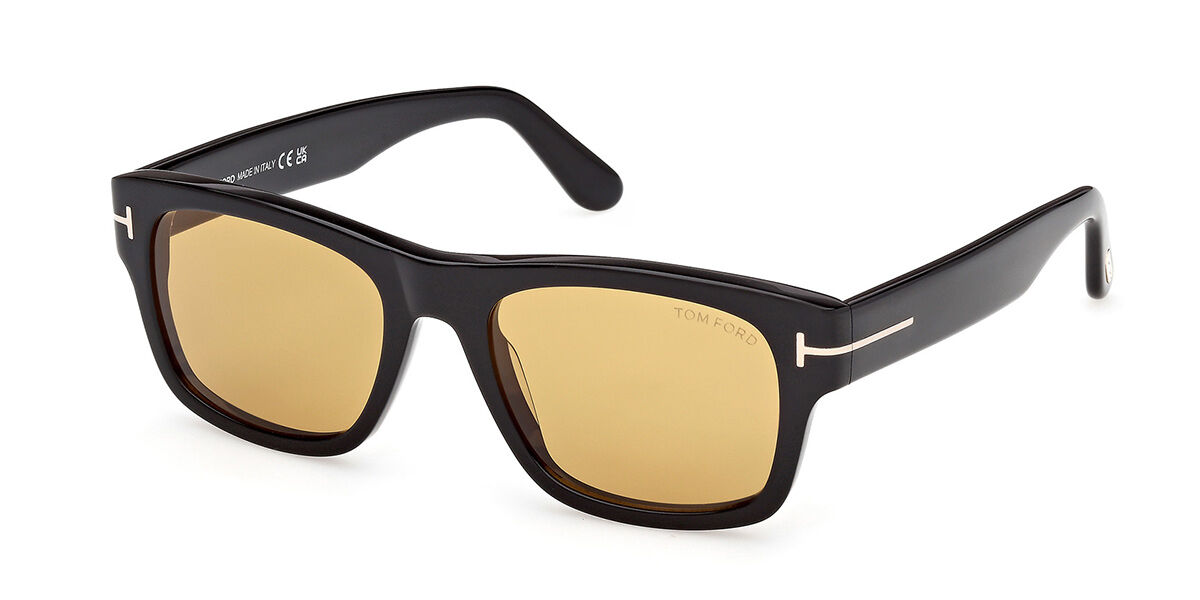 Tom Ford Herren FT1303 SMITH-02 01E Sonnenbrillen Acetat Schwarz Braun Quadratisch Normal-image