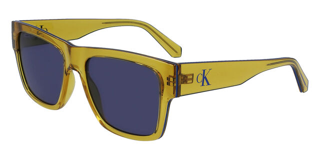 Calvin Klein Jeans Blue and Yellow Sunglasses Calvin Klein Jeans CKJ23605S 400 Square Transparent Blue  main image 3