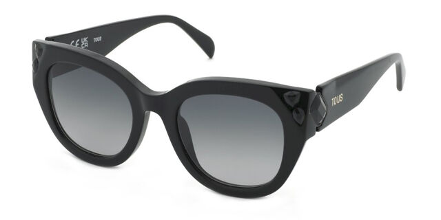 Tous STOC84V 0700 Oval Shiny Black Sunglasses  display picture 2