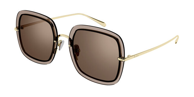 Pomellato PM0106S 004 Square Gold Brown Sunglasses  display picture 1