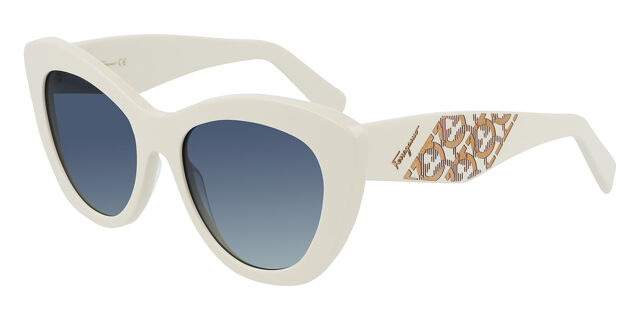 Salvatore Ferragamo White Cat-Eye Sunglasses Sunglasses - Women | Ferragamo main image 4