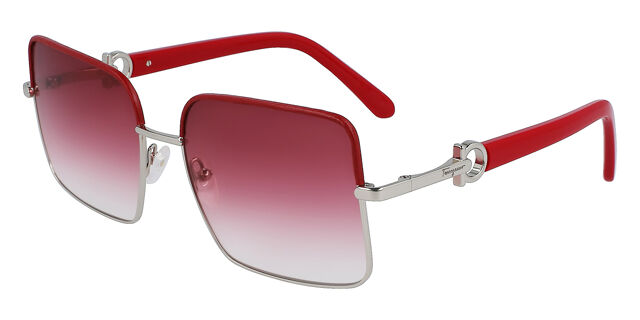 Salvatore Ferragamo SF 302SL 049 Square Silver Red 