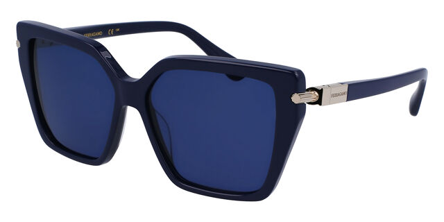 Salvatore Ferragamo Black and Blue Sunglasses Salvatore Ferragamo SF2033S 414 Square Blue Sunglasses  main image 4