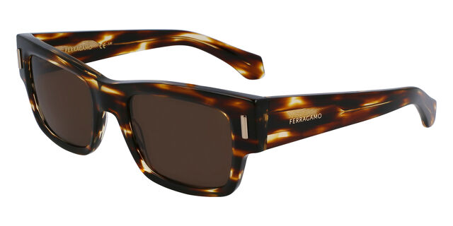 NWT Salvatore Ferragamo SF2011S-216 Sunglasses Ferragamo SF2011S 216 - Striped brown Sunglasses | LookerOnline main image 2