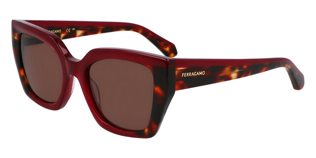 Salvatore Ferragamo SF2035S 654 Square Opaline Burgundy/Red  display picture 3