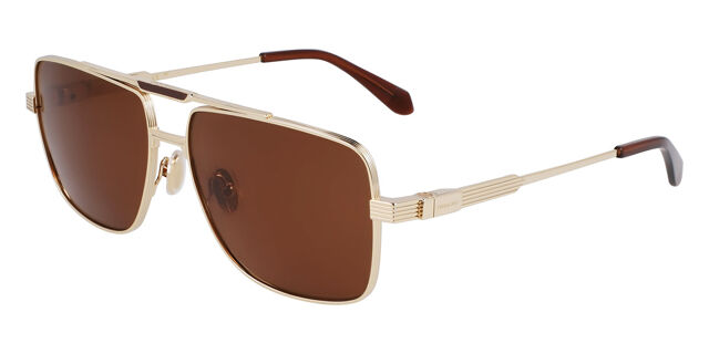 Salvatore Ferragamo Brown and Gold Sunglasses Amazon.com: Salvatore Ferragamo Oval Sunglasses SF600S 220  main image 3