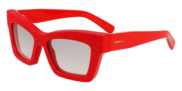 Salvatore Ferragamo SF2045SR 600 Cat Eye Red With Bead  display picture 1