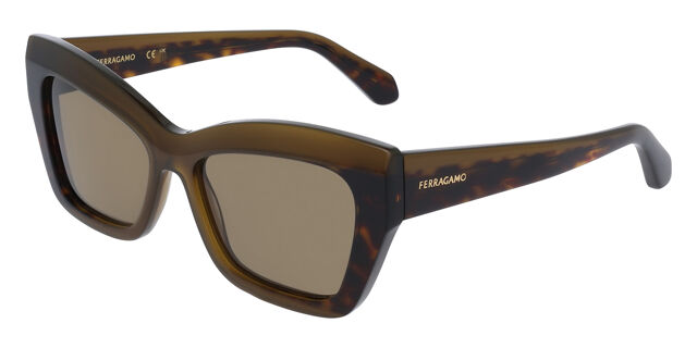 Salvatore Ferragamo SF2065S 338 Cat Eye Opaline Khaki Brown  display picture 2