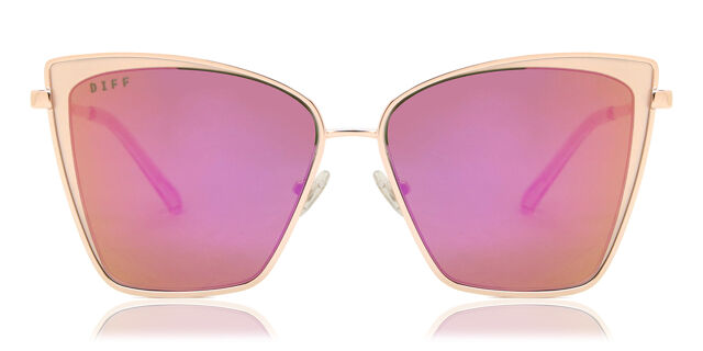 DIFF Becky Rose Gold Sunglasses ?️ DIFF Eyewear Becky Sunglasses: Rose Gold & Pink Mirror – Bliss main image 4