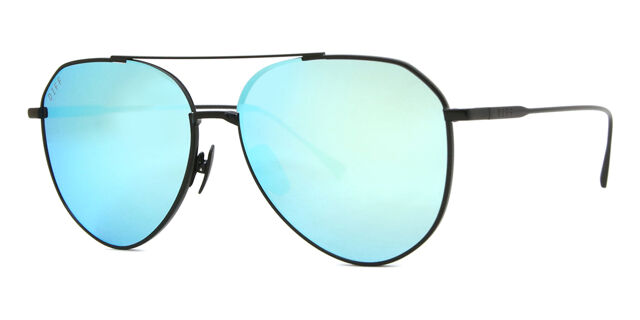 NEW DIFF women\'s dash sunglasses in matte black/blue mirrored polarized lens Dash – DAX Eyewear main image 4