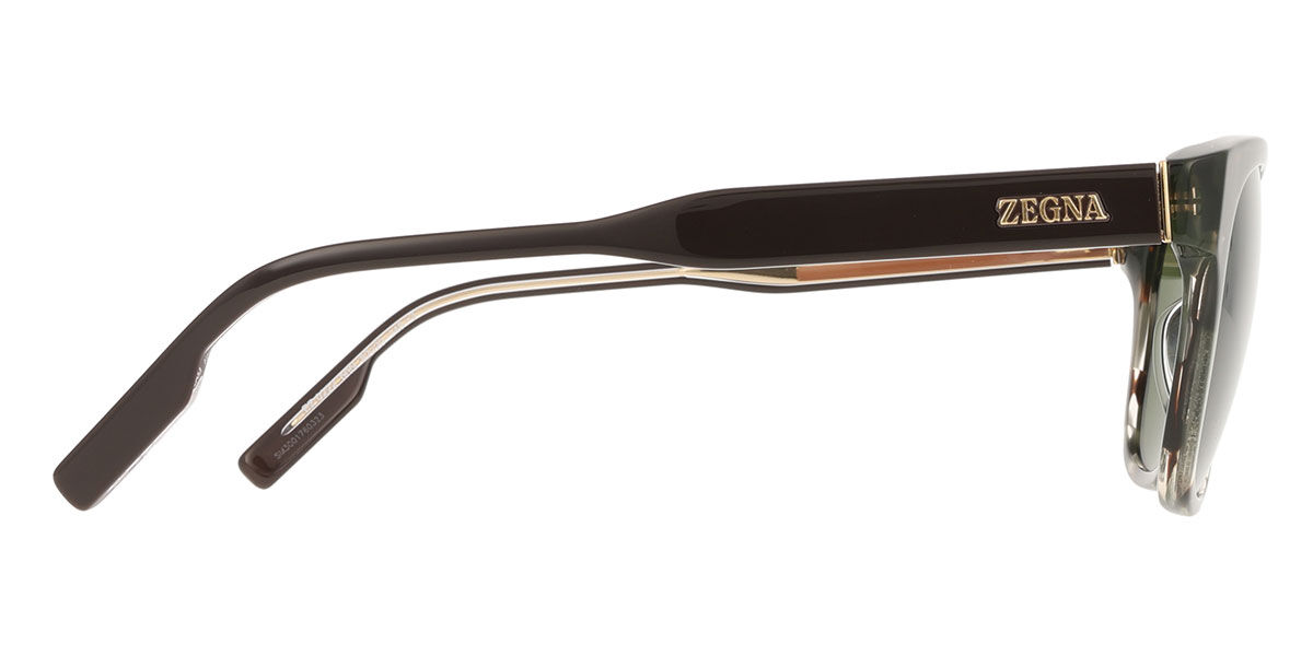 EZ0222 50N Square Dark Brown Horn Sunglasses | SmartBuyGlasses UK