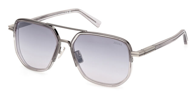 EZ0232-H 20C Pilot Transparent Grey/Silver Sunglasses 