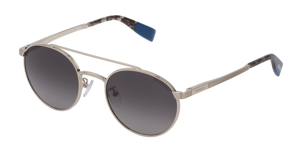 Trussardi STR383 0579 Sunglasses in Shiny Palladium Silver ...