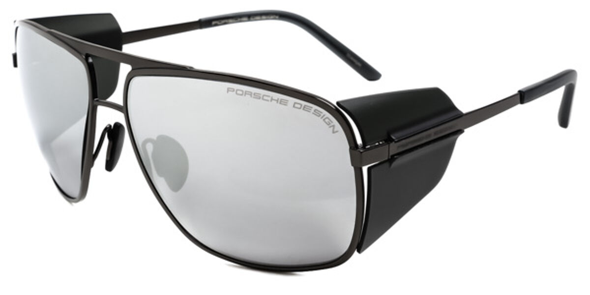 Lunettes De Soleil Porsche Design P8593-D 64 - Monture Argent, Verres Bleus - Neuf Sans étiquettes