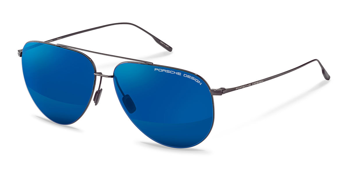Lunettes De Soleil Porsche Design P8479 - Monture Dorée, Verres Gris-bleu, Style Bouclier Pour Homme