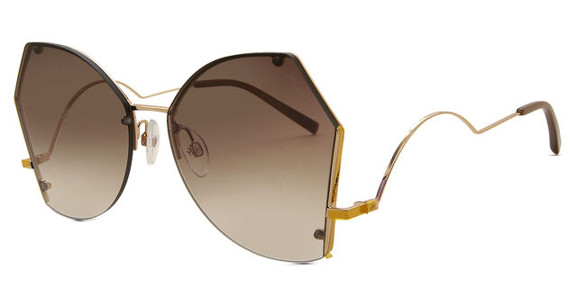Ana Hickmann HI3094 04B Geometric Gold Sunglasses  display picture 3