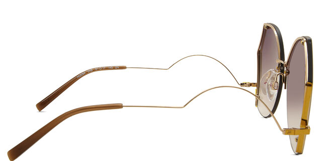 New AnaHickmann sunglasses gold Ana Hickmann HI3104 04C Oval Gold Sunglasses  main image 3