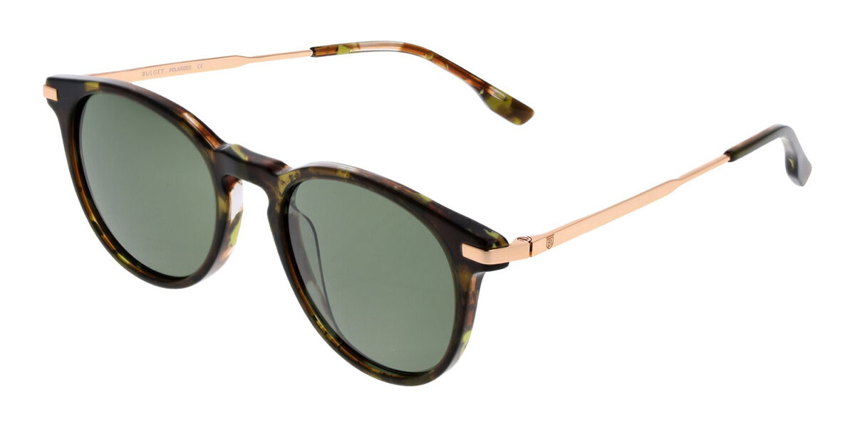 Bulget BGY9007 Polarized H03P Oval Shiny Green Tortoise Sunglasses ...