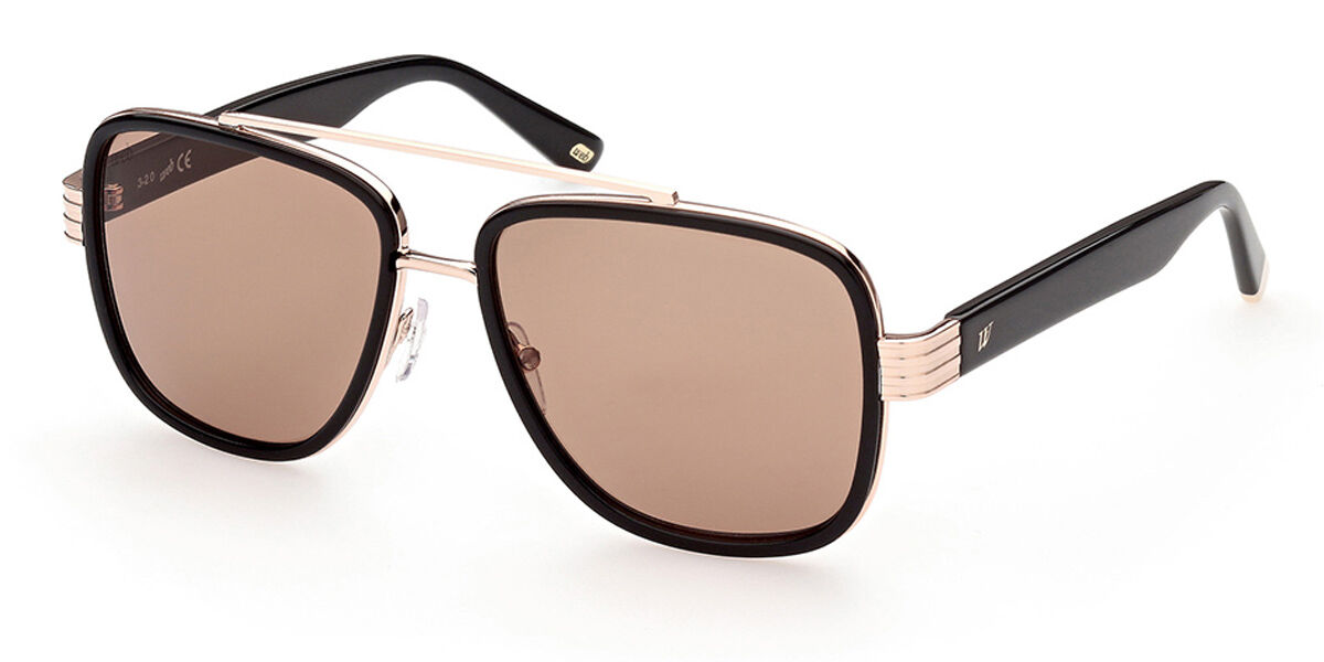 WE 0318 28F Sunglasses Shiny Rose Gold Black VisionDirect Australia