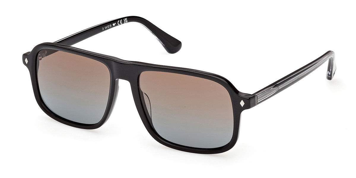 Web Eyewear WE0396 05F Men's Sunglasses Black Size 56